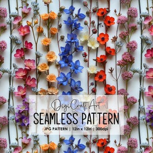 Getrocknete Blumen Musterdesign-Datei-Wiederholungs-Druck für Stoff Sublimation Digitale Papier Handwerk Design Wallpaper Hintergrund Floral 3D-Dekor-Kunst