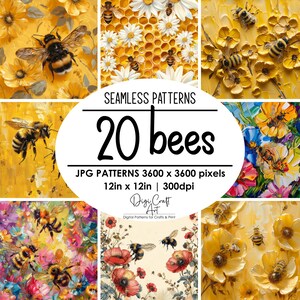 Honig-Bienen-nahtlose Muster-Bundle-Datei-Wiederholungs-Druck für Stoff-Sublimation