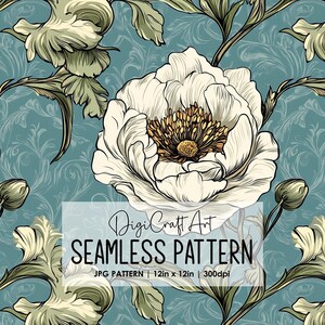 William Morris Style Nahtlose Muster Datei Wiederholungsdruck für Stoff Sublimation Digitale Papier Handwerk Oberflächendesign Tapete Hintergrund Dekor