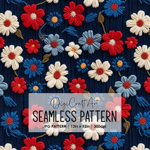Gestrickte Blumen Musterdesign-Datei-Wiederholungs-Druck für Stoff Sublimation Digitale Papier Handwerk Design Floral Wallpaper Hintergrund 3D Art