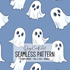 Halloween-Geist-nahtlose Muster-Datei-Wiederholungs-Druck für Gewebe-Sublimations-Digital-Papier-Handwerk-Oberflächendesign-Tapete-Hintergrund-Dekor-Kunst