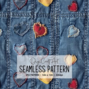 Denim Patches Nahtlose Muster Datei Wiederholungsdruck für Stoff Sublimation Digitale Papier Handwerk Oberflächendesign Tapete Hintergrund Dekor Kunst