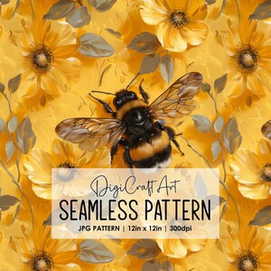 Bienen und Blumen Musterdesign-Datei-Wiederholungs-Druck für Stoff Sublimation Digitale Papier Handwerk Oberflächendesign Tapete Hintergrund Dekor Kunst