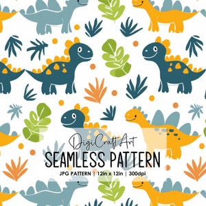 Dinosaurier Musterdesign Datei-Wiederholungs-Druck für Stoff Sublimation Digitale Papier Handwerk Design Wallpaper Hintergrund Kinder Kinderzimmer Dekor Kunst