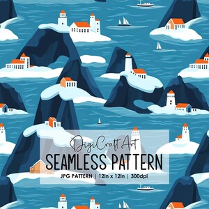 Island Musterdesign Datei Wiederholungsdruck für Stoff Sublimation Digitales Papier Handwerk Design Tapete Hintergrund Reise Land Dekor Kunst