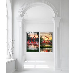 Póster de flamenco - Póster de pared de animales - Póster de arte de exposición - Póster de pared - Póster de arte de flamenco - Póster de pared - Póster de pájaro - Arte de galería