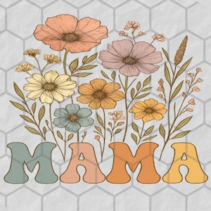Wildflower Mama sublimatie PNG, bloemen bohomotieven, png voor mama, Moederdag png, mama sublimatie png, lente png, digitale download