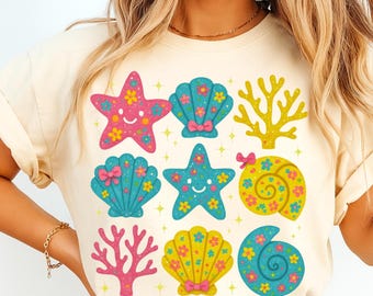 Wildflower Seashell Clam Summer Png, Summer Vibes Png, Floral Summer Png, Summer Beach Png, Wildflower Summer Design, Summer Vacation Png