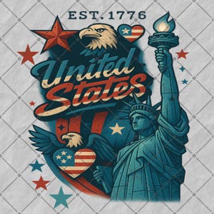 4th of July Statue of Liberty PNG | Graffiti USA Flag Sublimation | American Girl Shirt Design | Independence Day PNG Download