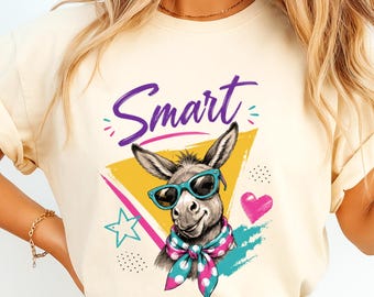 Smart Ass PNG, Funny Donkey Shirt PNG, Sarcastic Animal Sublimation Design, Retro Donkey Graphic Tee, Sassy Farm Animal PNG Download