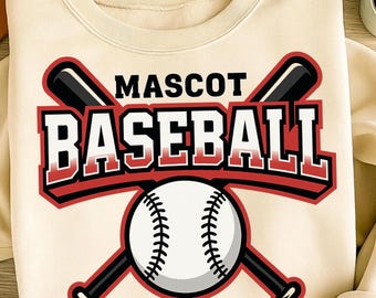 Baseball SVG PNG, Baseball Team Template, Custom Sports Shirt Design, Baseball Player Cut File, Team Mascot SVG, Svg for Cricut, Silhouette