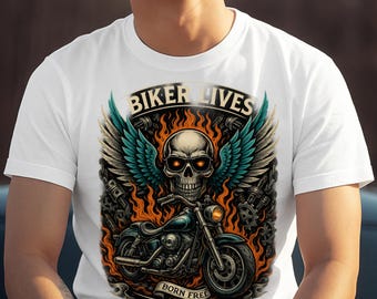 Biker Lives Matter PNG Sublimation Design, Hell Rider Png, Flaming Bike Design, Biker Shirt, Rider Skull PNG, PNG File Digital Download Only