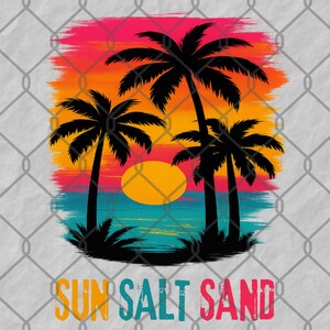 Sun Salt Sand PNG | Retro Summer Sublimation Design | Beach Vibes Png | Tropical Shirt PNG | Summer Vibes PNG | Digital Download