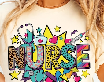 Retro Krankenschwester PNG, kariertes Krankenschwester-Shirt-Design, Krankenschwester-Leben-Sublimation PNG, Adrette Krankenschwester Digitaler Download, Geschenk für Krankenschwester, Krankenschwester Bogen Png