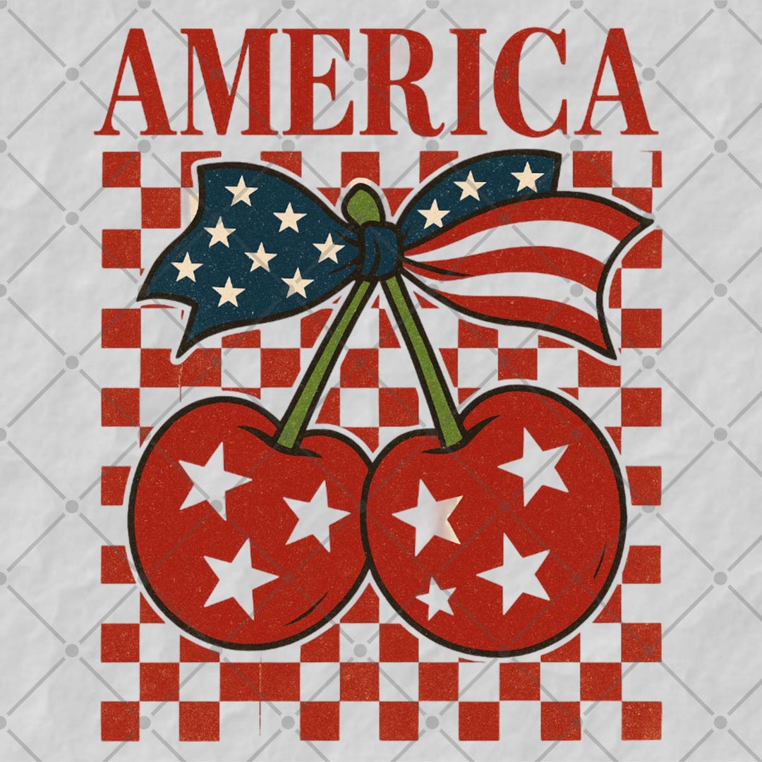 Cherry America Coquette PNG | 4th of July Retro Patriotic PNG | Girly ...