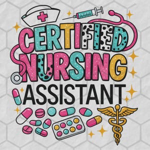 Certified Nursing Assistant PNG | CNA Sublimation Design | Nurse Life Digital Download | Medical Staff Appreciation | Nurse life PNG