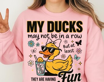 Lustige Enten nicht in einer Reihe sarkastisches Png, schnippisches lustiges Shirt-Design für psychische Gesundheit, süße Ente Png, lustige Tiersublimation, trendiger Sarkasmus Png