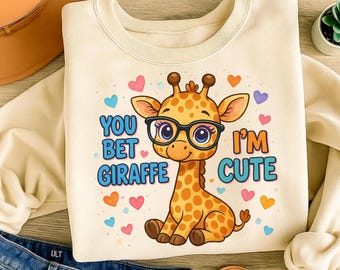 Cute Giraffe PNG, Kids Sublimation Design (Digital Download)