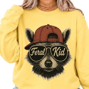 Feral Kid PNG | Funny Raccoon Boy Sublimation Design | Cool Feral Child Clipart | Digital Download for T-Shirts, Mugs, Crafts image 6