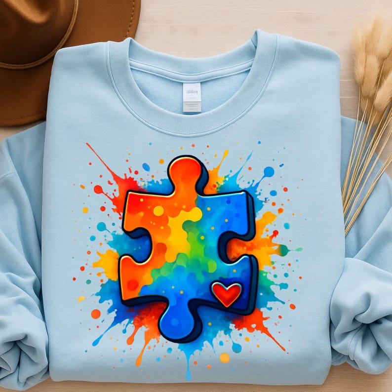 Colorful Puzzle Piece Autism Awareness PNG, Watercolor Autism Puzzle ...