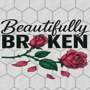 Heartbreak Rose Png, Aesthetic Floral Art T-Shirts Png, Stickers, Valentine Png, Valentine gift, Valentine Broken, Beautifully broken Girl