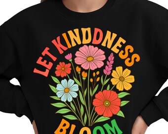 Let Kindness Bloom PNG, bloem png, boho bloemenshirt png, retro bloem png, bloemen png, geestelijke gezondheid png, Be Kind Shirtsublimatie, dtf