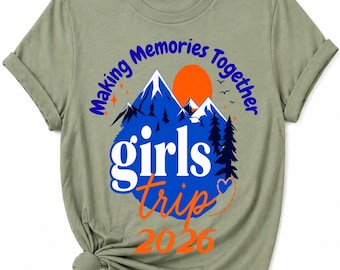Girls Trip 2026 Png, Family Vacation 2026 Shirt, Matching Trip Shirts, Summer Travel Graphic, Mountain Sunset PNG, Cricut Sublimation Design