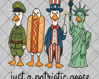 Patriotic Goose PNG | Funny 4th of July Sublimation Design | Silly USA Goose Clipart | Independence Day Digital Download | USA Shirt png
