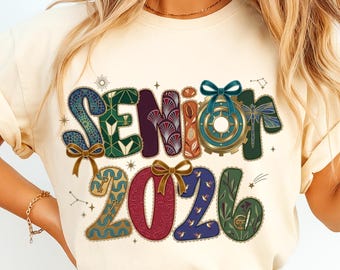 Senior 2026-klasse van 2026, png | Retro afstudeerontwerp | Klasse van 2026-sublimatie | Afdrukbaar grad-shirtontwerp | Digitale download