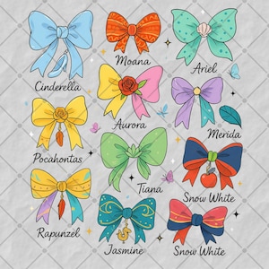 Princess Cute Bows And Ribbons Png, Princess Png, Princess Coquette Png, Princess Bow Png, Gift for Child, 300 DPI, Instant Download