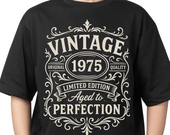 50th Birthday SVG | Vintage 1975 SVG | Aged to Perfection Cut File | 50 Years Old Shirt SVG | 50th Birthday Gift for Men & Women