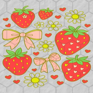 Boho Strawberry Coquette PNG, Preppy Strawberries Png, Strawberry Festival Png, Summer Strawberry Png, Floral Stawberry Png, Boho Summer Png