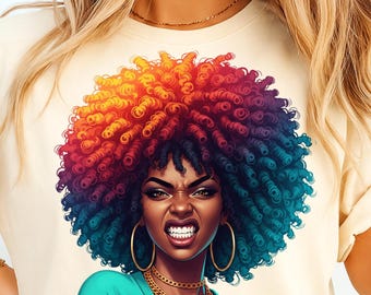 Melanin Queen PNG, Black Woman, Afro Girl PNG, Black Girl Magic Shirt Design, African American Digital Download, Black Queen PNG,