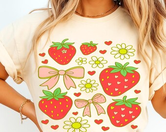 Boho Strawberry Coquette PNG, Preppy Strawberries Png, Strawberry Festival Png, Summer Strawberry Png, Floral Stawberry Png, Boho Summer Png