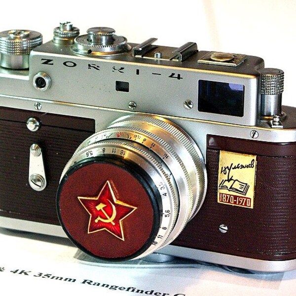 Brown USSR ZORKI-4 camera Russian Leica -=Lenin 100 years anniversary=-