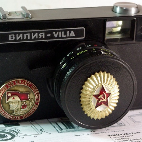 Red Flag USSR LOMOgraphy VILIA Compact Camera In BOX -from RussianVintage