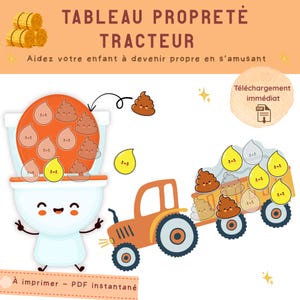 Printable Tractor Potty Training Chart (PDF) | Montessori Potty Training | Printable Potty Training Chart for Kids