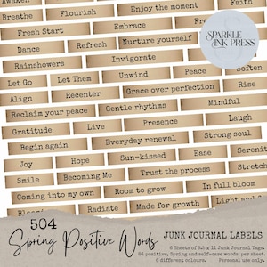Positive Words Junk Journal Labels Printable,Vintage Tags with Inspirational Quotes, Creative Ephemera Set, printable positive words kit