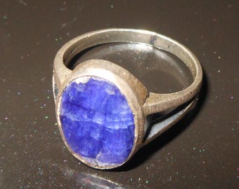 Anello argento 925 con bella radice di zaffiro