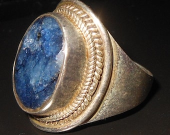 Elegante anello in argento sterling 925 con radice di zaffiro