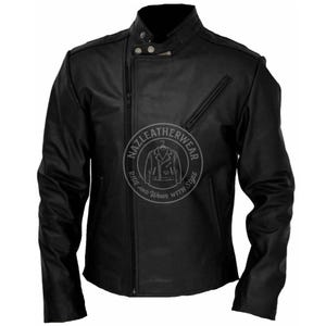 Men’s Black Leather Motorcycle Jacket | Slim Fit Biker Jacket | Real Leather Moto Outerwear | NazLeatherWear | Ride in Style