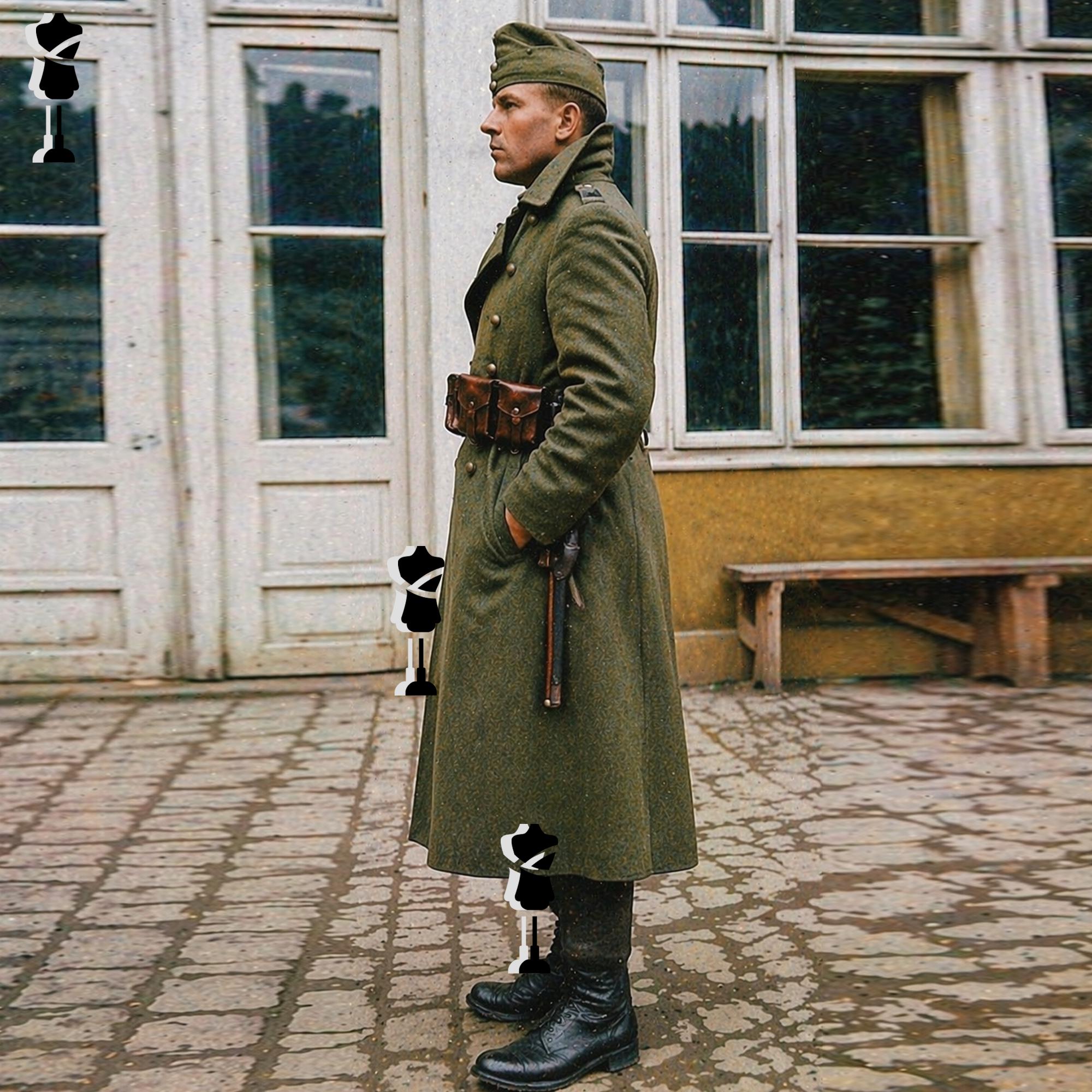 Early World War II Greatcoat, WW1 Military Overcoat, WW1 Feldgrau