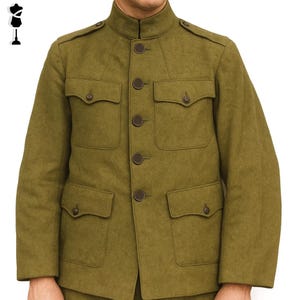 M1917 Wool Service Jacket: Olive Green US Army Tunic