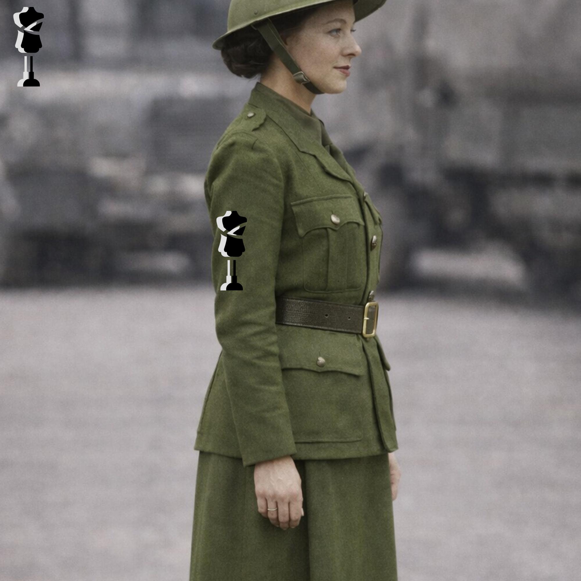 green uniform dress WWII British Women's Service Uniform, MTC Uniform, Olive Military Army SD-01.09.26
