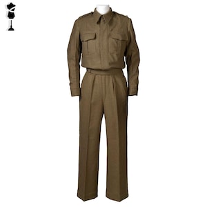 US Army Uniform, WW1 Uniform, World War 2 Uniform, Field Tunic Jacket, WW2 British War Uniform, US Army War Uniform Men Brown Wool Uniform