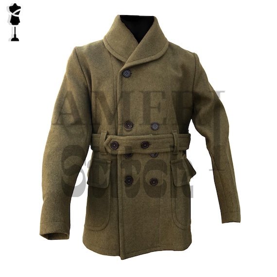 WW1 US Army Wool Overcoat, Olive Green Short Coat Buy Historical 