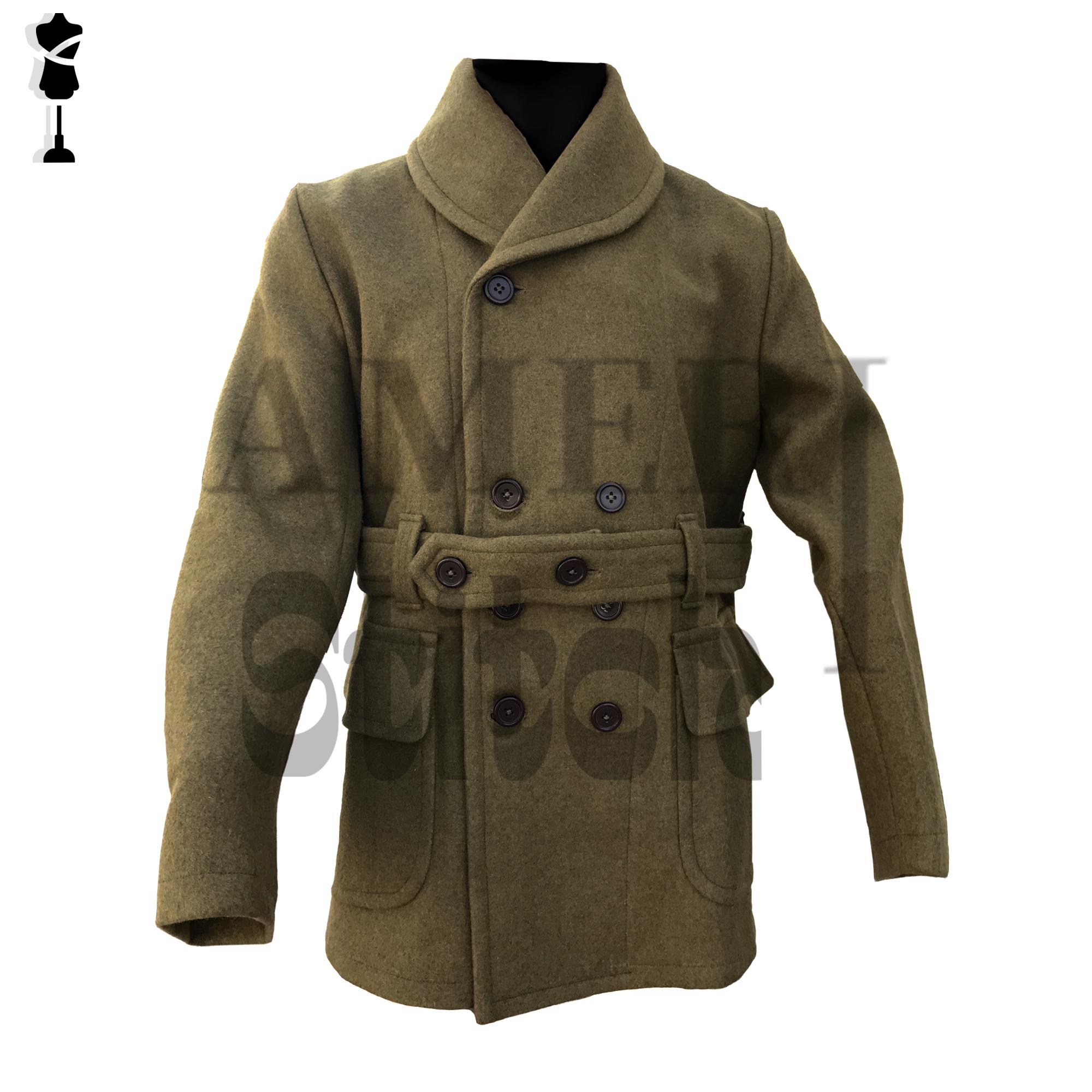 WW1 US Army Wool Overcoat, Olive Green Short Coat Buy Historical