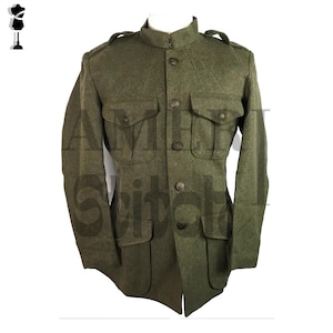 Royal Marine Uniform, WW1 US Militär Jacke, US Armee Jacke, Britische Armeejacke Grüne Wolle 1917 Marine Uniform