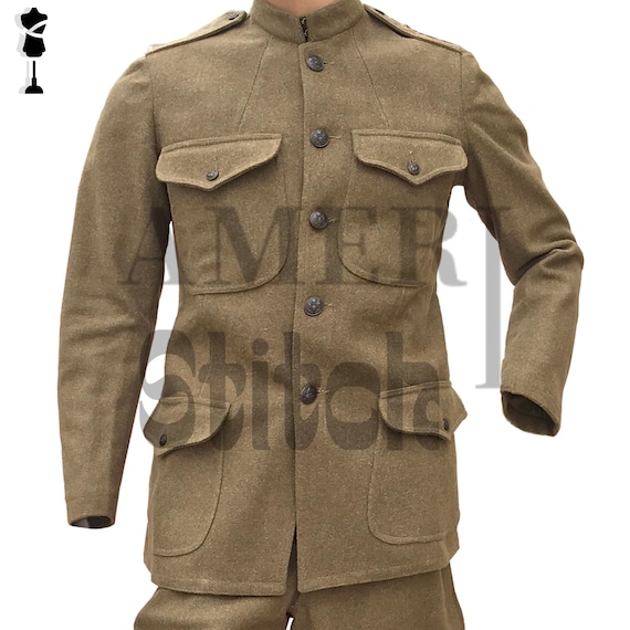 M1917 アメリカ陸軍ウール製サービスチュニックジャケット - カーキ色