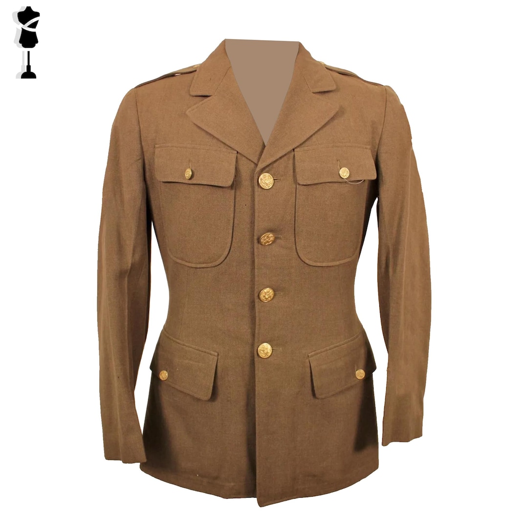 1940s WWII US Army Wool Tunic Jacket - Brown Engineer Uniform - Etsy